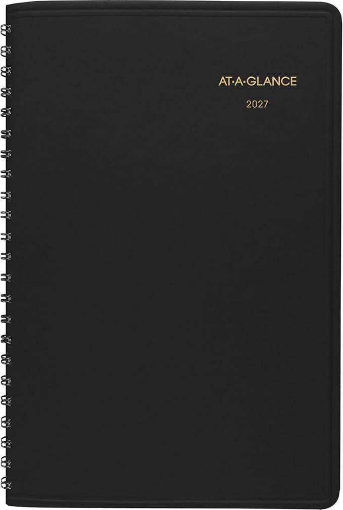 AT-A-GLANCE 2027 Appointment Book Planner, Weekly, 5" x 8", Hourly, Black (700750527)