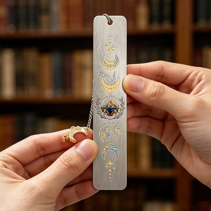 Acotar FAE Romance Metal Bookmark,The Night Court Feysand Fantasy Bookmarks,Reading Gift for Women Book Lovers and Fans of The Court of Thorns and Roses (Yellow Acotar)