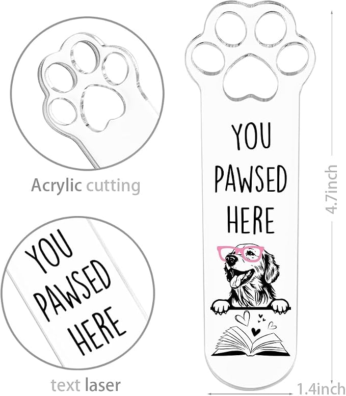 Golden Dog Lover Gifts, Golden Dog Bookmark for Book Lovers Bookworm Bookish Nerd Librarian Sister Brother Friend, Cute Funny Bookmarks for Women, Book Club Gifts for Reader Pet Owner-LDS02