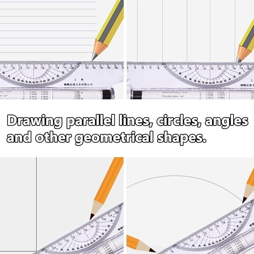 12 Inch Slide Ruler for Mathematics - 2 Pack Multifunctional Drawing & Rolling Ruler, Balancing Scale for Students, Artists, Architects, Engineers