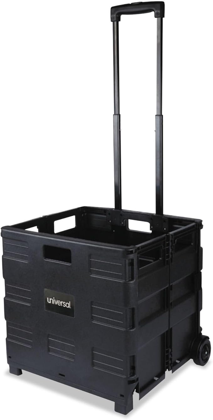 Universal Collapsible Mobile Storage Crate, 18.25" x 15" x 39.4", Black