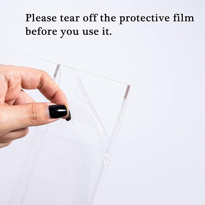 Yeeco Acrylic Remote Mount 3 Compartments, Clear Remote Control Holder, 7.9''1.6''5.6'' Wall Mount, Pen Holder for Wall, Makeup