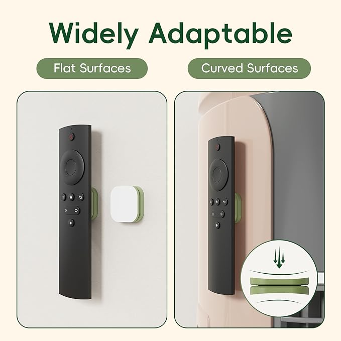 Magnetic Remote Control Holder Wall Mount Self-Adhesive, 6 Pack Upgraded Silicone Remote Organizer Storage Wall Holder for Home Office TV, Fan and Air Conditioner Remote Control 6 Green