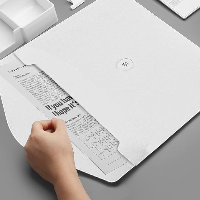 VANRA Kraft String Envelope File Folder Project Pockets File Jacket Document Organizer Flat-No Expansion A4 Letter Size (White, Pack of 5)