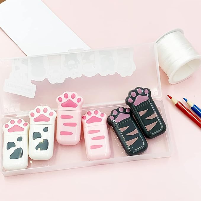 LOPURO White Out Correction Tape, 6Pcs Mini White Out Tape Pastel Color Correction Tape Eraser Easy to Use Applicator Instant Corrections for School Office Home Supplies