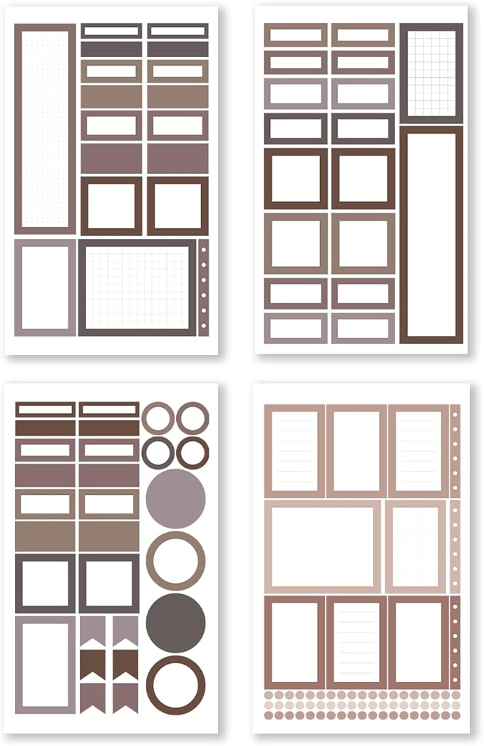 Rongrong Neutral Palette Functional Planner Stickers Book for Planners, Calendars, Journals – Elevate Your Planner's Functionality – Scrapbook Accessories – 25 Pages