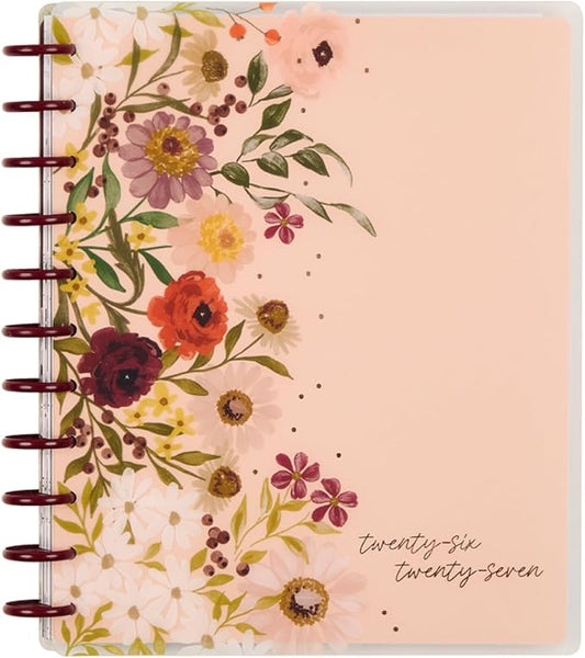 Happy Planner Disc-Bound Planner July 2026–June 2027, Includes 3 Extra Months and 2 Sticker Sheets, Big Size, 8.5" x 11", Dashboard Layout, Wildflower Whimsy