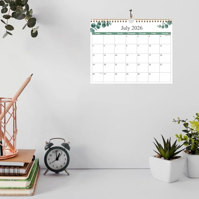 Calendar 2026 - Wall Calendar 2026-2027 from January 2026 to June 2027, 2026 Wall Hanging Calendar Planner with Thick Paper, 12" x 14.5", Leaf