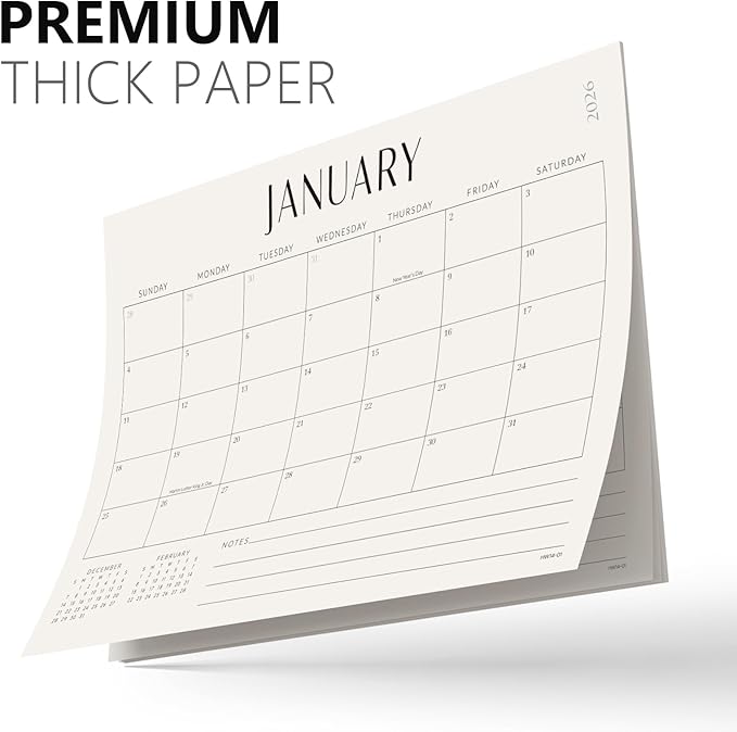 Jotsome Desk Calendar 2026-2027 with Desktop Mat, Desk Pad Calendar From Now to June 2027 14x10.5 inch, Desk Blotter Calendar for Home Office and School, Easy Planning, Gift for the Holidays, Apricot