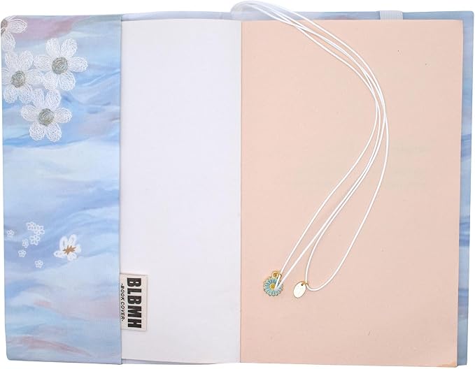 BLBMH Book Covers for Paperbacks Fabric A5 Notebook Cover Privacy Small Journal Jacket 5.5x8.3 inch Bible Diary Adjustable Softcover Protector Book Lovers Birthday Christmas Gifts - Flower B 8.3in