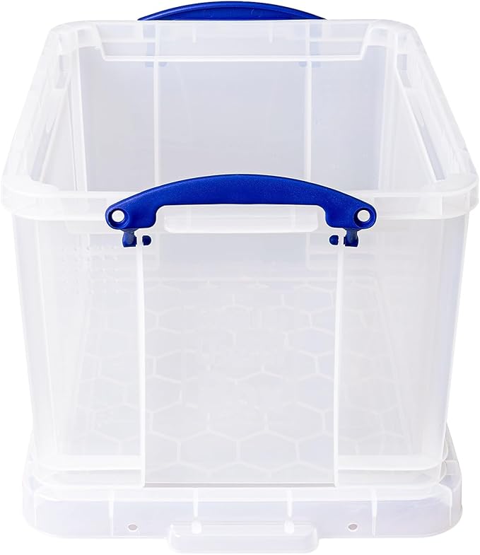 Really Useful Boxes(R) Plastic Storage Box, 32 Liters, 12in.H x 14in.W x 19in.D, Clear, 32C