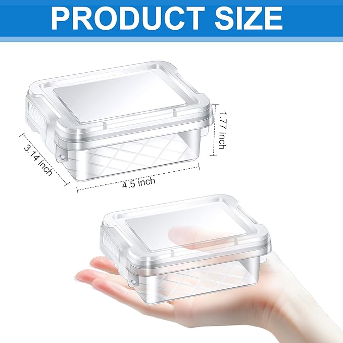 48 Pack Mini Plastic Storage Bins with Lid, 4.5"×3.1"×1.8" Clear Latch Small Storage Box Stackable Organizer Container for Crafts, Jewelry Beads, Office Supplies