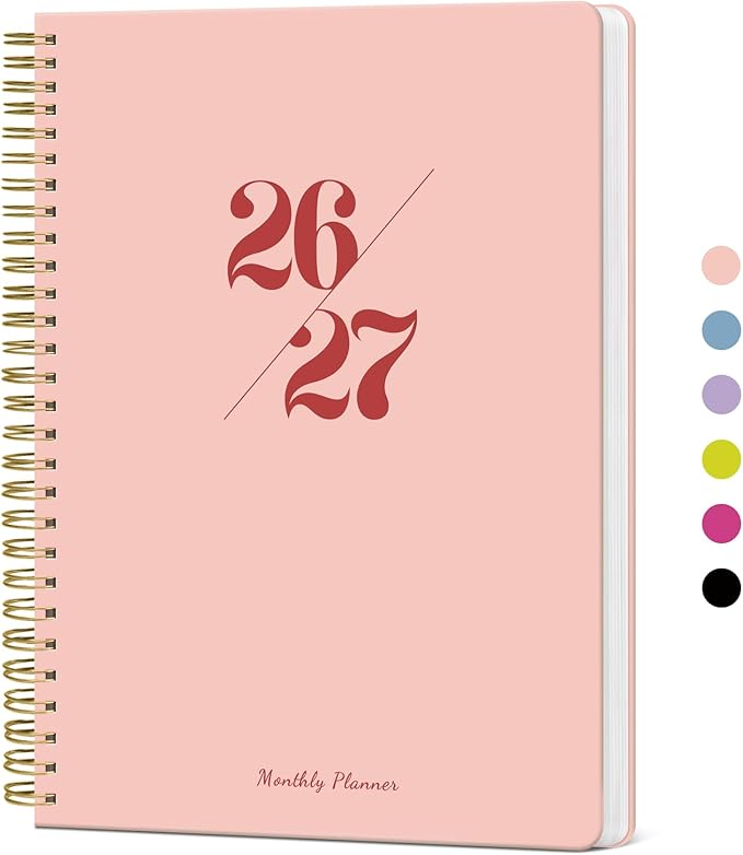 Monthly Planner 2026-2027, 18 Months Calendar Planner 2026-2027, Runs from July 2026 - December 2027, 7" x 10", Perfect for School Office Home Planning - Pink
