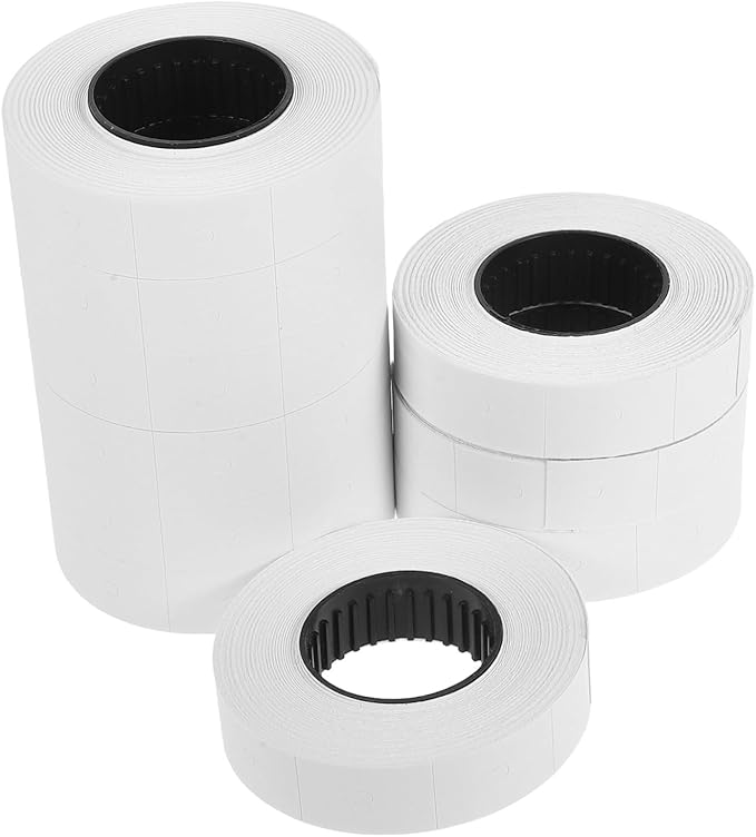 OSALADI 10rolls Price Marker Labeler Paper Roll Price Labels for Retail Office Grocery Double Row Printing for Easy Application Labels White