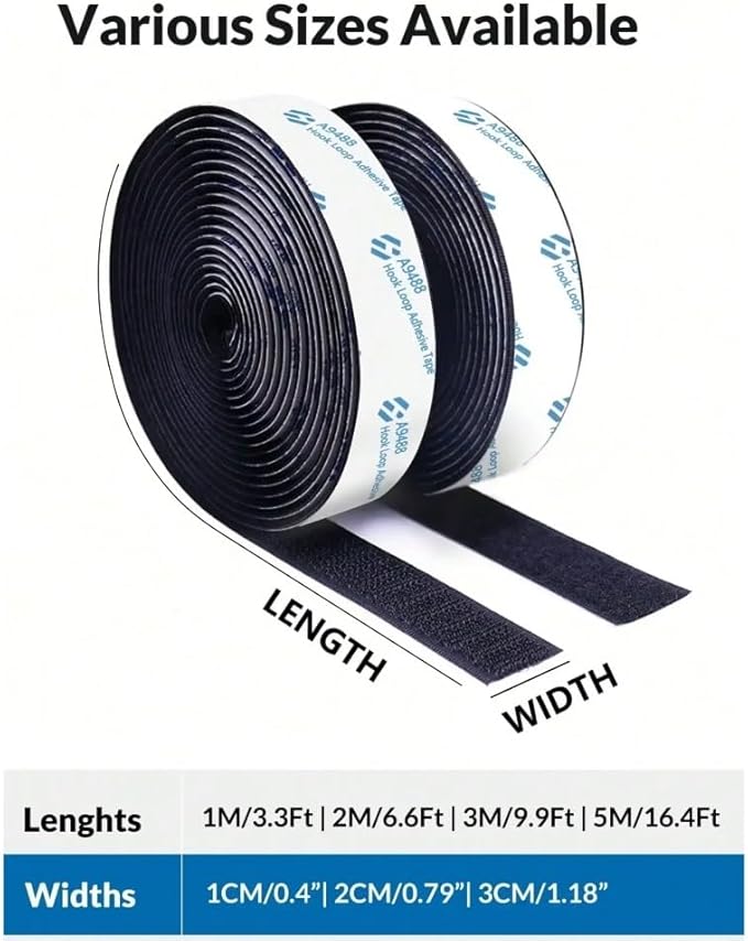 Strong Self Adhesive Hook and Loop Fastener Tape Double Side Adhesive Tape with Glue Sticker