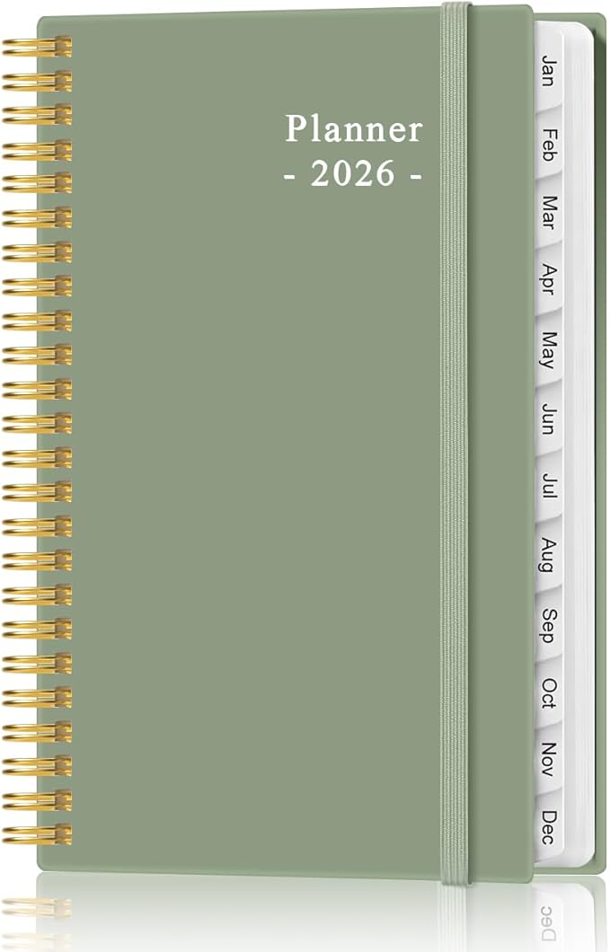 2026 Pocket Planner/Calendar - 2026 Weekly & Monthly Planner from January 2026 to December 2026, 12 Months Tabs, 3.75" x 6.75", Green