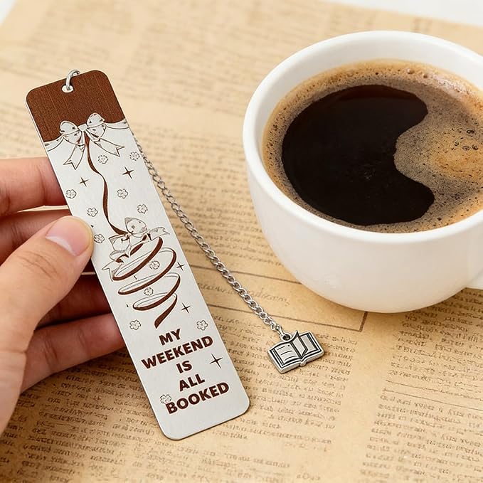 Pink Bow Metal Bookmark Gift Silver Chain Pendant with Bow for Women's Christmas Gift Book Lover Book Accessories School Supplies Office Stationery (Cute Bow Bookmark)