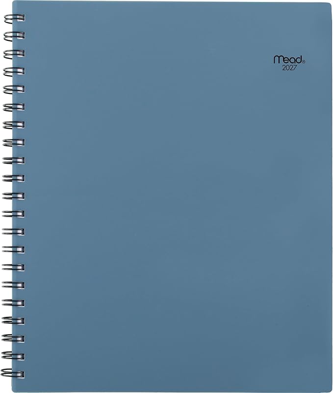 Mead 2027 Planner, Weekly & Monthly, 15-Month Oct-Dec, 8.5" x 11", Composure Blue (CRW6202027)