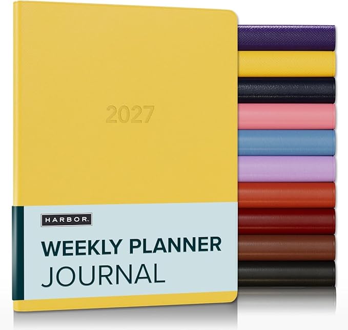 Harbor Weekly Journal Notebook Planner 2027 - Lined, Durable Faux Leather, Softcover, 176 Quality Pages - For Men and Women, For Writing, Work & Travel - Key West Sundance - 9"x7"