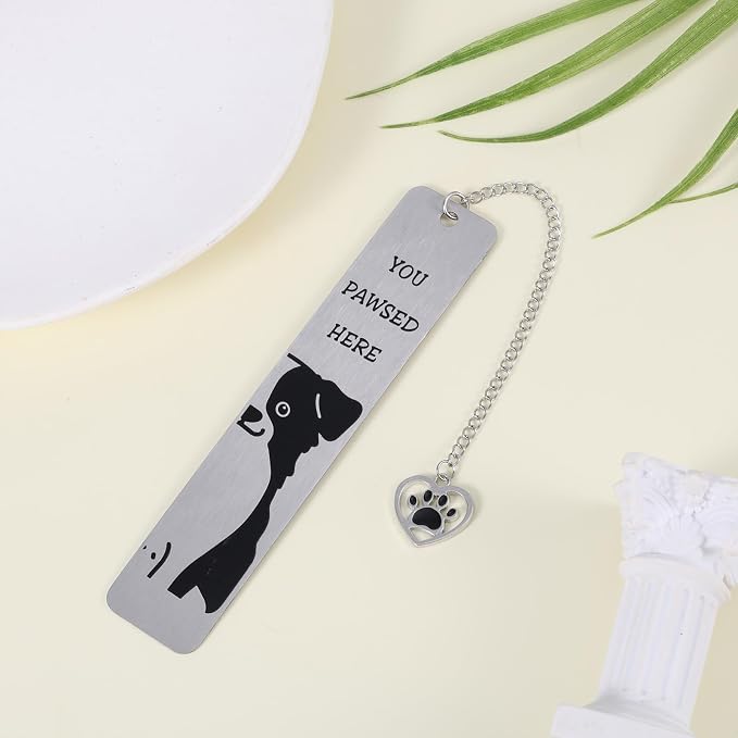 Dog Bookmark for Reading Women, Cute Dog Mom Gifts Funny Metal Dog Book Mark You Pawsed Here Bookmark Doggy Lovers Dogs Themed Gift for Owners Men Women Bookworm (Border Collie)