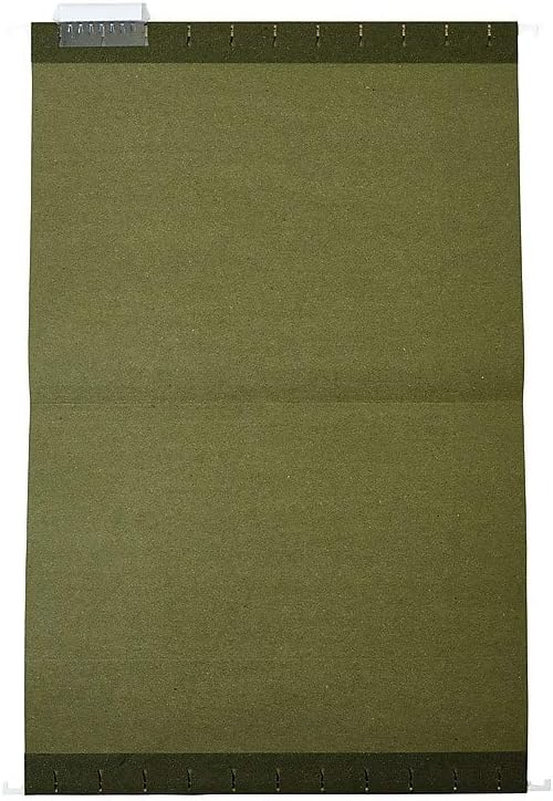 Staples Hanging File Folders, Letter Size, 1/5‑Cut Tabs, Standard Green, Includes Tabs & Paper Inserts – 25/Pack