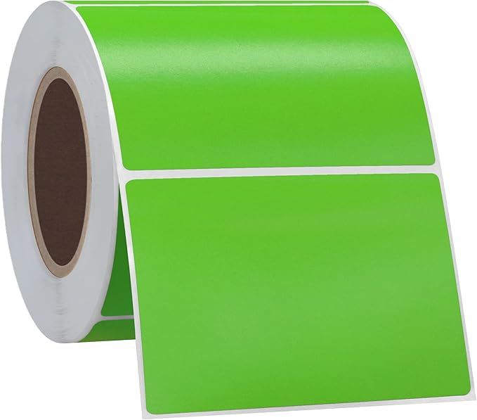 Hybsk 3x2 inch Color Direct Thermal Labels for Shipping, Barcodes, Address, Compatible with Rollo Label Printer & Zebra Desktop Printers (3"x2",Green)