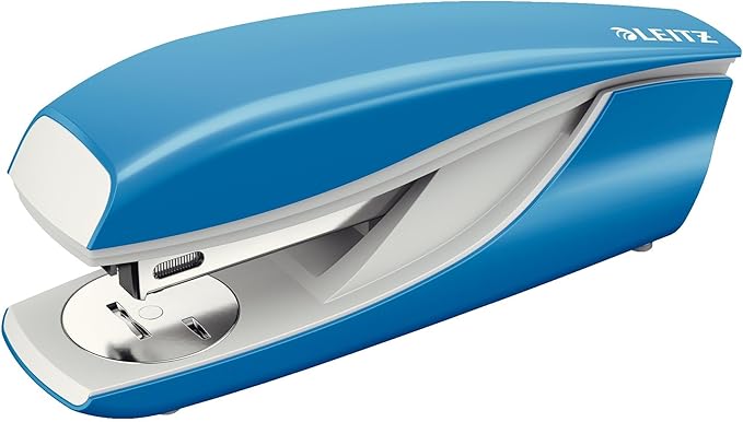 Leitz 55020030 Ergonomic Metal Stapler, Light Blue