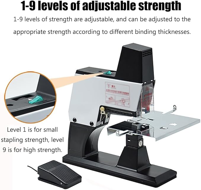 Heavy Duty Auto Rapid Stapler,9 Levels of Intensity Adjustable,40 Pages 80g Bound Pages,Adjustable Binding Depth,for School&Business