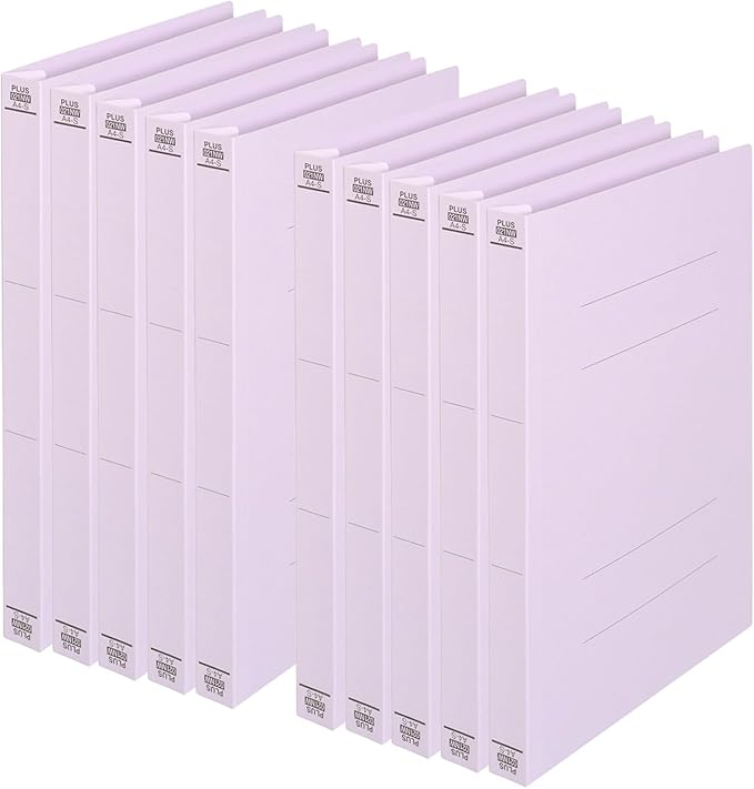 Plus Flat File, Resin Jig, Thick Binding 300 A4, Vertical, Violet, 10 Books, NO.021NW, 79-112 x 10