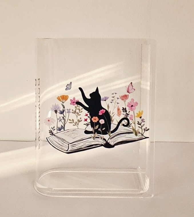 Book Shaped Bookmark Holder, Reading Accessories Gift for Book Lovers, Women, Librarians (cat)