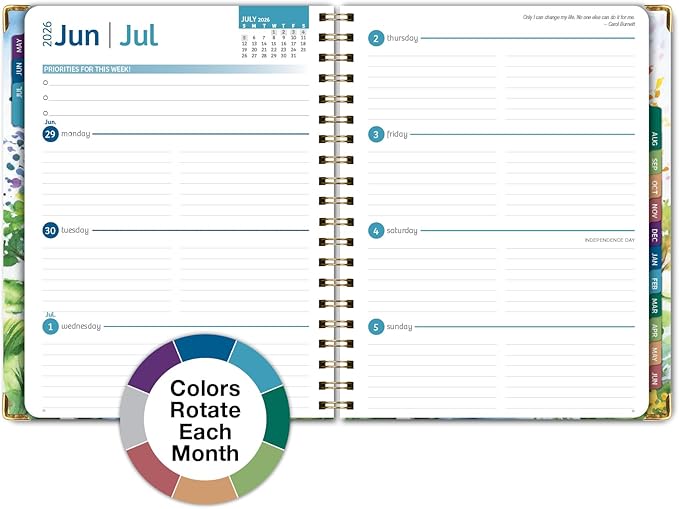 HARDCOVER Academic Year 2026-2027 Planner: 14 Months (May 2026 Through June 2027) 8.5"x 11" Daily Weekly Monthly Planner Yearly Agenda. Bookmark, Pocket Folder and Sticky Note Set (Tree Seasons)