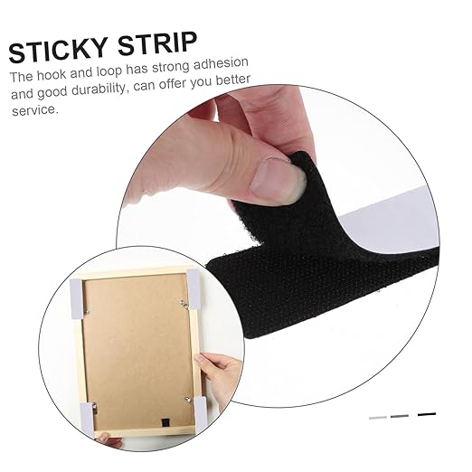 40pcs Fixing Adhesive Strips Sticky Fasteners Hook and Loop Double Sided Tape for Wall Hanging