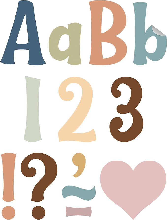 Teacher Created Resources Self-Adhesive Calming Colors 4" Wild Whimsy Letters Combo Pack (TCR9646)