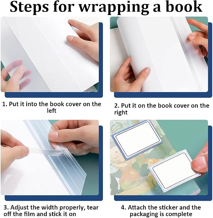 GORGECRAFT 10Pcs Clear Plastic Book Covers 12 x 8.6 Inch Adjustable Transparent Waterproof Book Sleeve Protector with Self-Adhesive Closure for Notebook Textbook Paperbacks Journal Diary Document