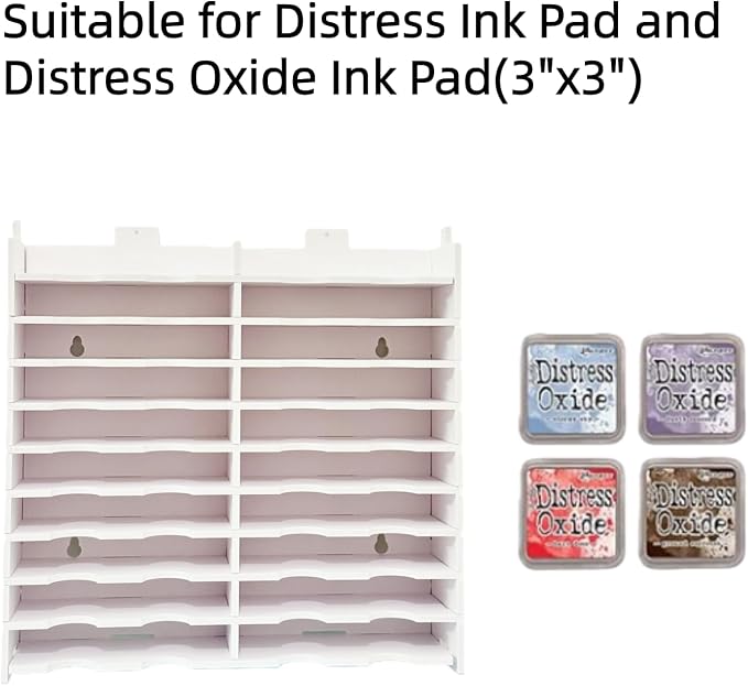 Ink Pad Holder,Stamping Pad Organizer Design for Stampin Up Wall Mount Painting Tray Rack for Crafts-Supply - 24 Slot