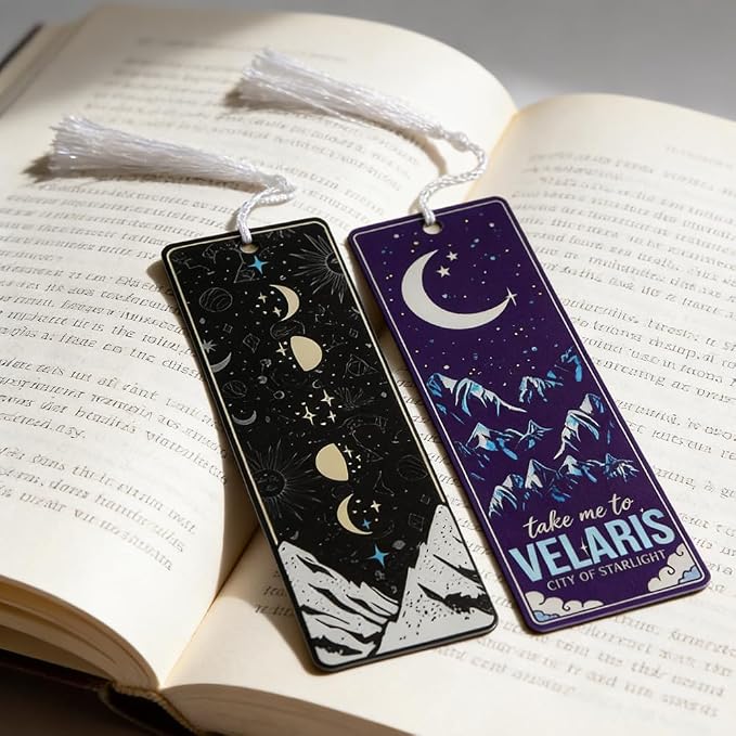 2Pcs ACOTAR Velaris Bookmarks, City of Starlight Page Markers, Fantasy Themed Page Clips, Gifts for Sarah J Maas Fans & Book Lovers (2PCS-ACOTAR)