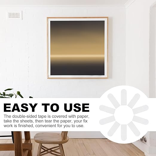 DOITOOL 50pcs Double-Sided Adhesive Tape Strips 4.7 X 1.7cm Waterproof No-Trace Sticky Mounting Tape for Hooks and Wall Fixing in Bathroom and Office