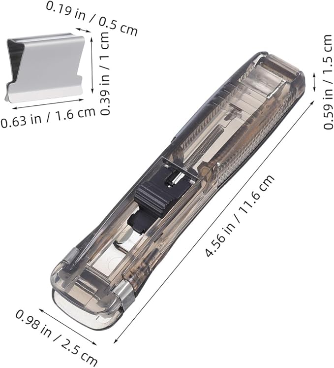 VALICLUD Portable Desktop Stapler with Refill Clips and Paper Clamp Handheld Binder Clip Stapler for Office Document Organization and File Binding Set