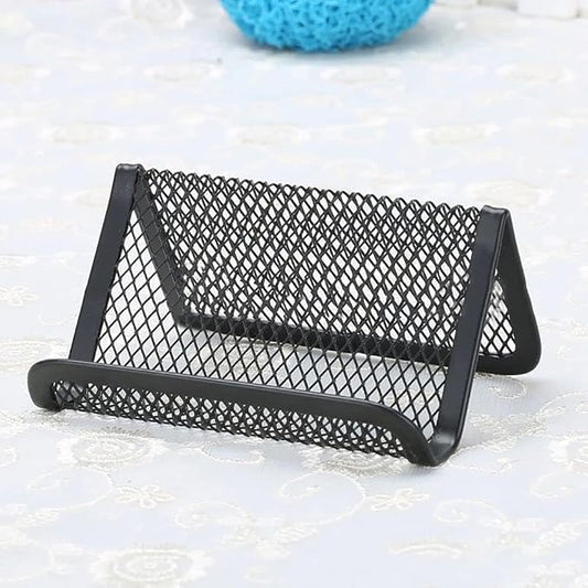 1pc Black Metal Business Card Display Holder,Office Desktop Credit Name Card Case,Office Card Collection Organizers Desk Storage Stand Index Card Filing Products,Desk Accessories