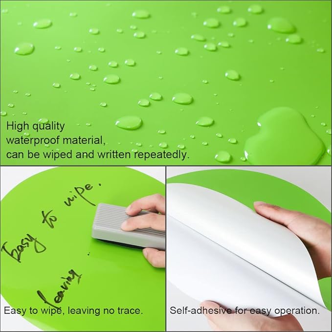 24 Pack Dry Erase Circle Dots, Whiteboard Desktop Writing Spots for Classroom Tables, Removable Vinyl Stickers Wall Decals for School Teachers, Green