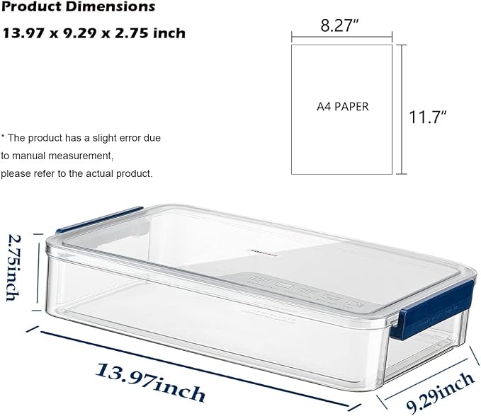 2 Pack Document Storage Clear Plastic Storage Boxes with Lids Stackable Storage Bins Paper Storage Box Containers for Organizing A4 File Paper, Document, Photo, Scrapbook