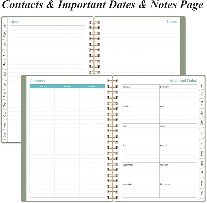 2026-2027 Monthly Planner - January 2026 - June 2027, Two Pages Per Month, 18 Monthly Calendar/Planner with Tabs, Inner Pocket, 6.4" x 8.5", Cyan