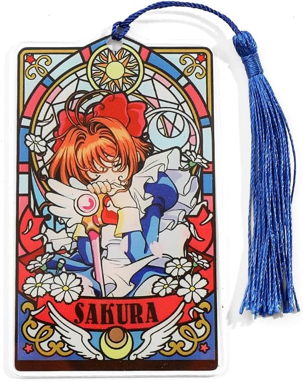 Anime Magic Cards Captor Sakura Bookmarks Set - Sweet Cartoon Cute Book Marks for Reading Women Men Anime Fans, Book Accessories Collection Decor Hangings Gifts (Acrylic Style 5)