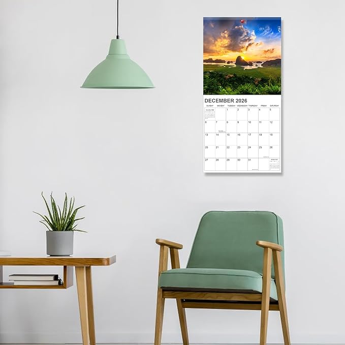 2026-2027 Calendar for Wall, Calendar 2026-2027 from June 2026 - December 2027, 12" x 24" Opened 19 Months Calendar, Full Page Months Thick & Sturdy Paper