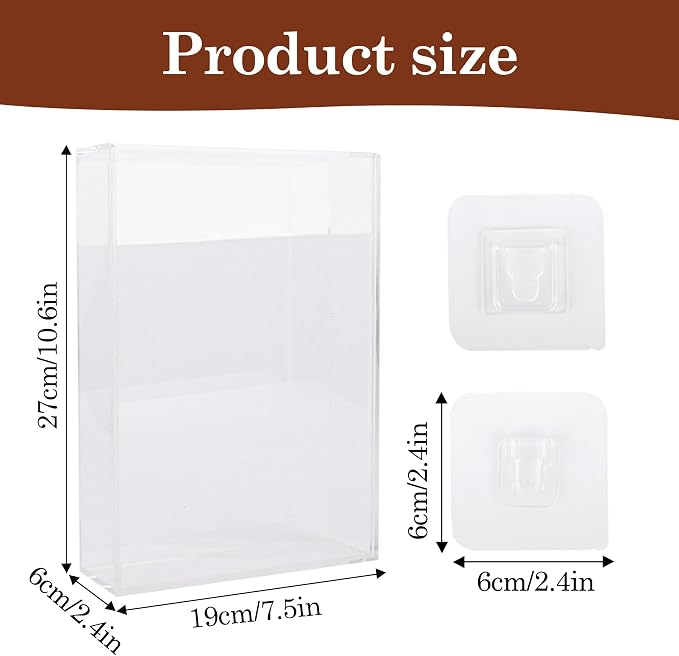 Klmnop Clear Acrylic Display Case for Bible, 4mm Thick Wall Mount Vertical & Horizontal Display Case, Book Organizer Box to Protect Collectible Books, Family Old Bible, DVD, 10.63 x 7.48 x 2.36 inch