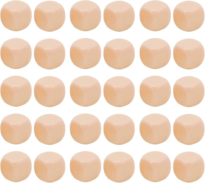 Drfeify Creative Crafts 30pcs in Established for DIY Projects and Educational Purposes, DICADOS of Plastic 6 Sides for Activities in The Classroom (Beige)