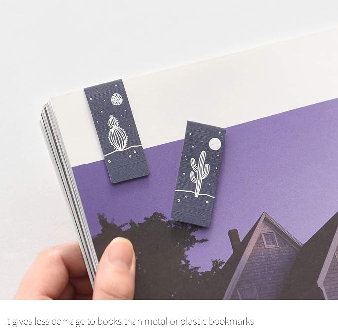 Monolike Magnetic Bookmarks Night Cactus, Set of 5