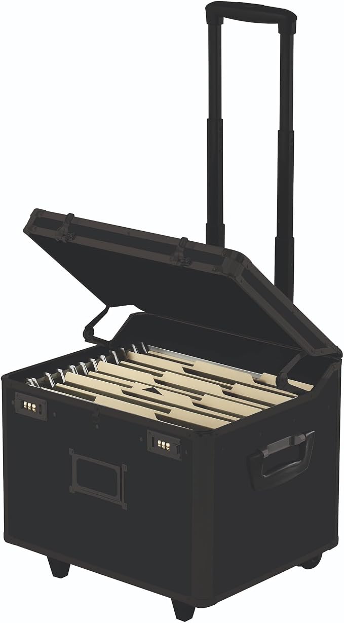 Vaultz Locking Mobile File Chest, Letter/Legal Files, 17.5" X 15.5" X 14.5", Black