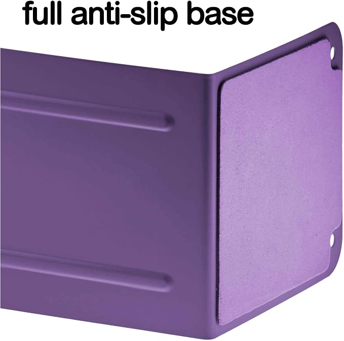 Acrimet Bookends for Shelves, Non-Skid Book Holder, Heavy Duty Book Stopper, Steel Metal Book Ends Storage for Home, Library, 6 7/8" H x 4" W x 4 1/2" D (Purple) (1 Pair / 2 Pieces)