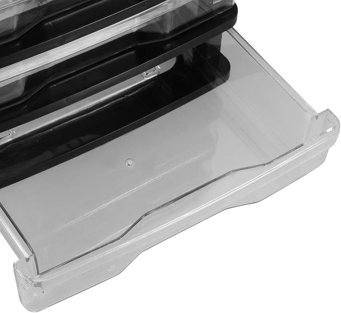 FOMIYES Plastic Drawers Organizer with Multi-layer Drawers, Space-saving Desk Storage Bins for Cosmetics and Office Supplies, Black Plastic Desktop Organizer for Office and Bedroom